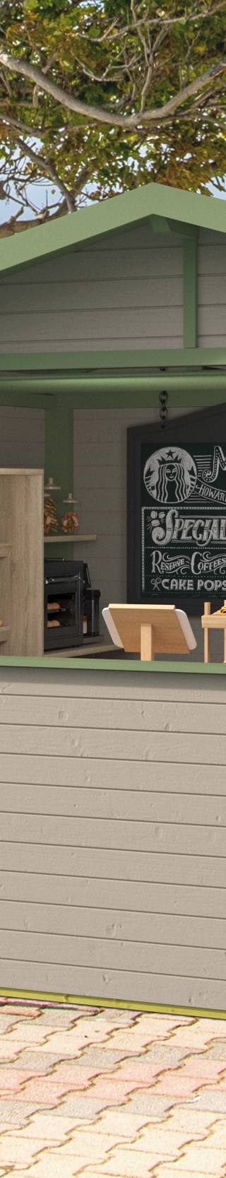 Kiosk Vixen | 16mm | groen geïmpregneerd  | 266 x 175 cm | incl. vloer — afbeelding 2