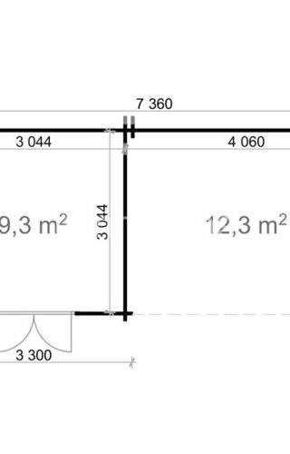 Tuinhuis Kudelstaart 3,3x7,36m 44mm — afbeelding 5