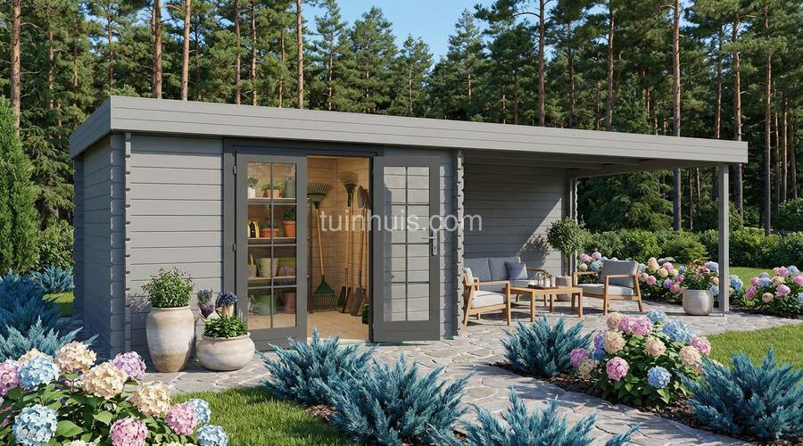 Tuinhuis Kudelstaart 3,3x7,36m 44mm