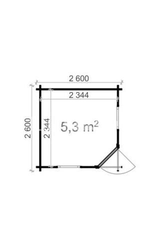 Tuinhuis Kwakel 2,6x2,6m 28mm — afbeelding 4