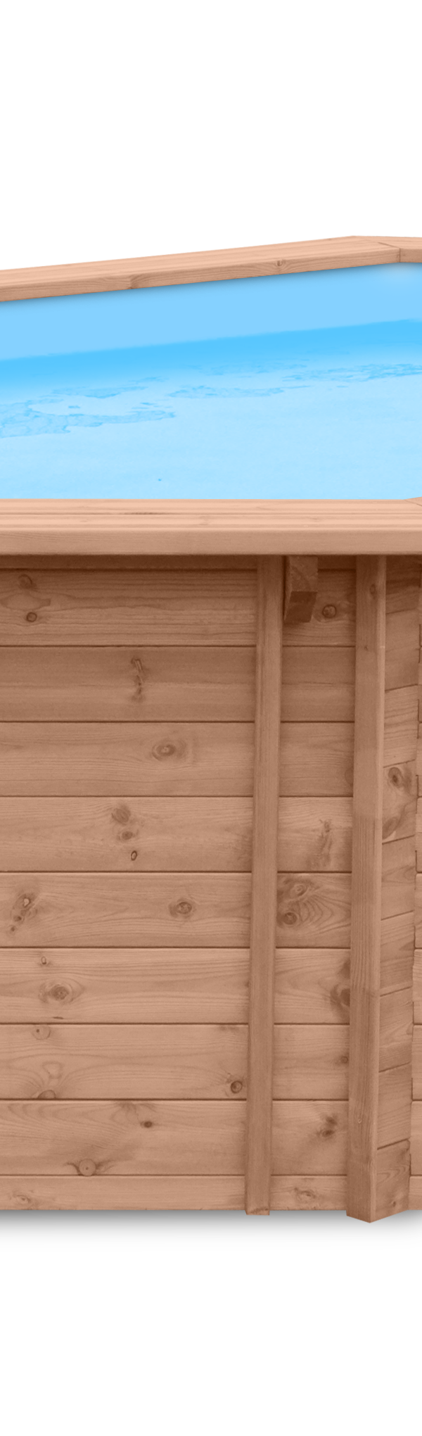 Luxe houten zwembad Daaibooi Beach 563 x 352 x 124 cm