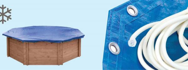 Luxe houten zwembad winterafdekhoes Cas Abou 814 x 460 x 138 cm