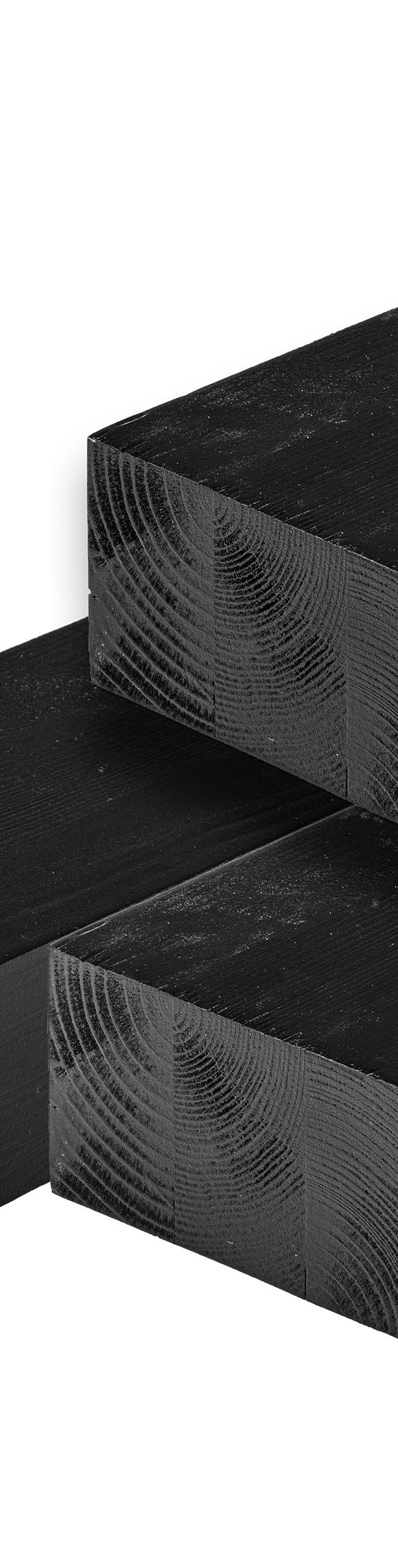 ME vuren ligger 6,5 x 12,0 x 400 cm, zwart gespoten, geschaafd