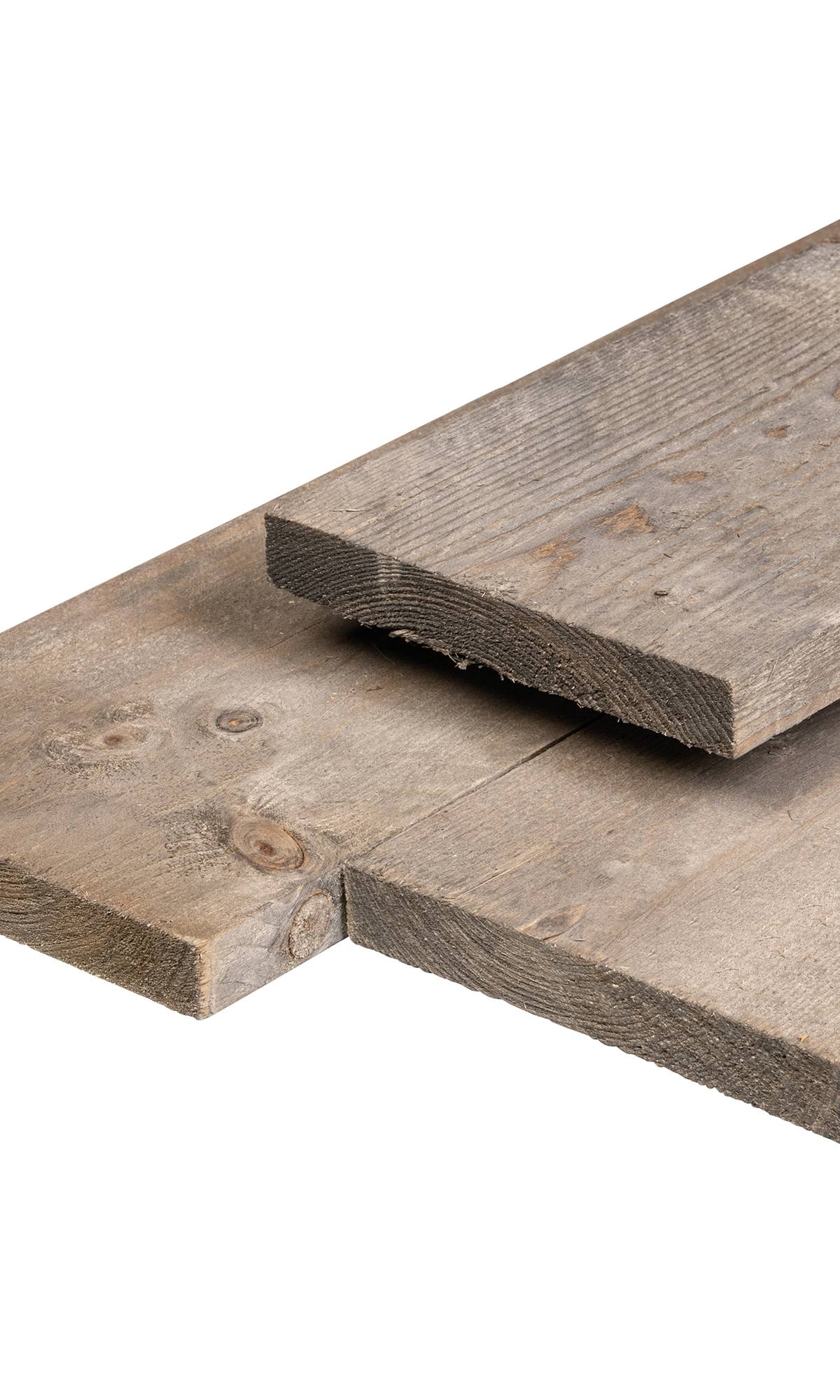 ME vuren steigerplank 2,9 x 19,0 x 400 cm, gedroogd, zilvergrijs geïmpregneerd, fijnbezaagd, scherpkantig