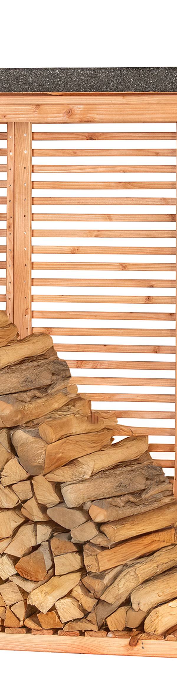Openhaardhout berging, douglas B200 x D80 x H190 cm