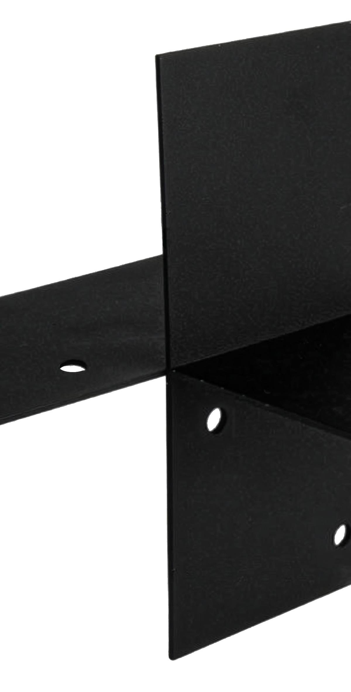 Pergola hoekverbinding met verlenging voor 9 x 9 cm balken met bevestigingsmateriaal, zwart gepoedercoat, incl. bevestigingsset