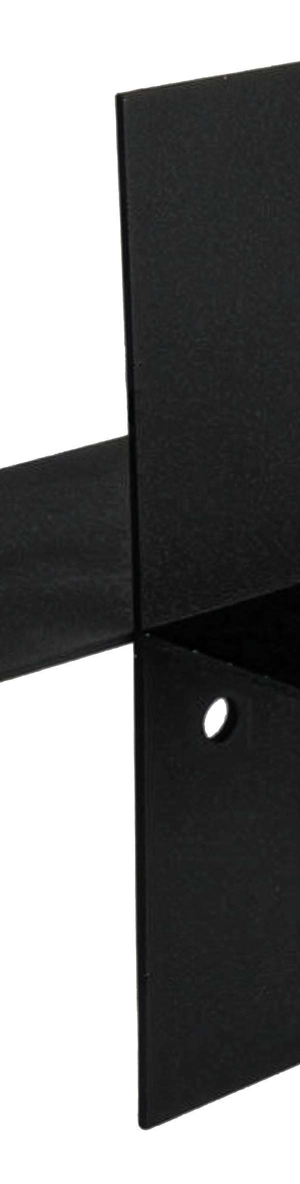 Pergola hoekverbinding met verlenging voor 9 x 9 cm balken met bevestigingsmateriaal, zwart gepoedercoat, incl. bevestigingsset