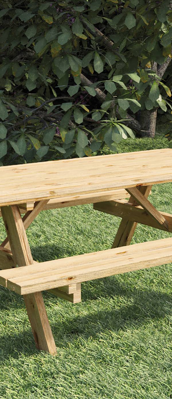 Picknicktafel Extra 200 cm vuren gedroogd, groen geïmpregneerd
