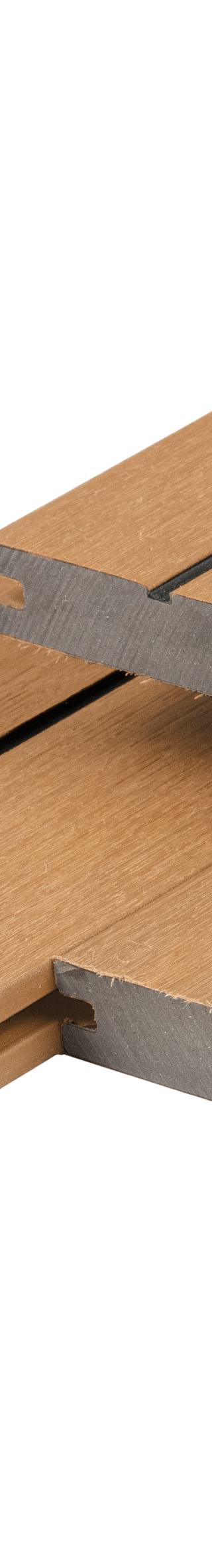 PuraDock composiet vlonderplank 2,2 x 14,6 x 290 cm, cedar, massief, 1 zijde 1 groef, 1 zijde 2 groeven, fijne houtnerf, clip systeem — 1