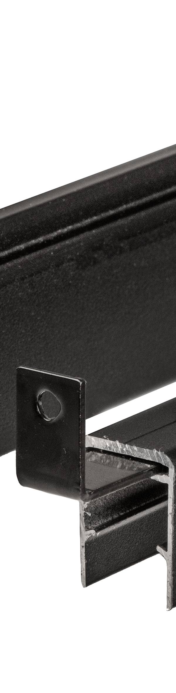 PuraFence aluminium begin- en eindprofiel (3,8 x 2,28 / 6,2 x 2,4) x 179,2 cm, zwart (incl. clips)