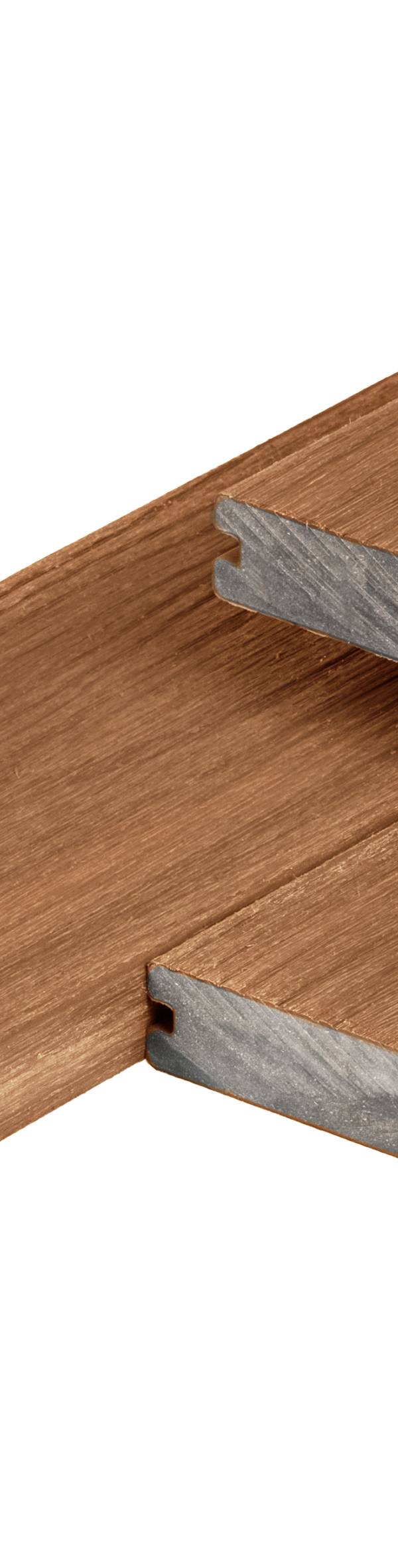 PuraShield composiet eindplank  2,3 x 13,8 x 300 cm, teak, fijne houtnerf, clip systeem