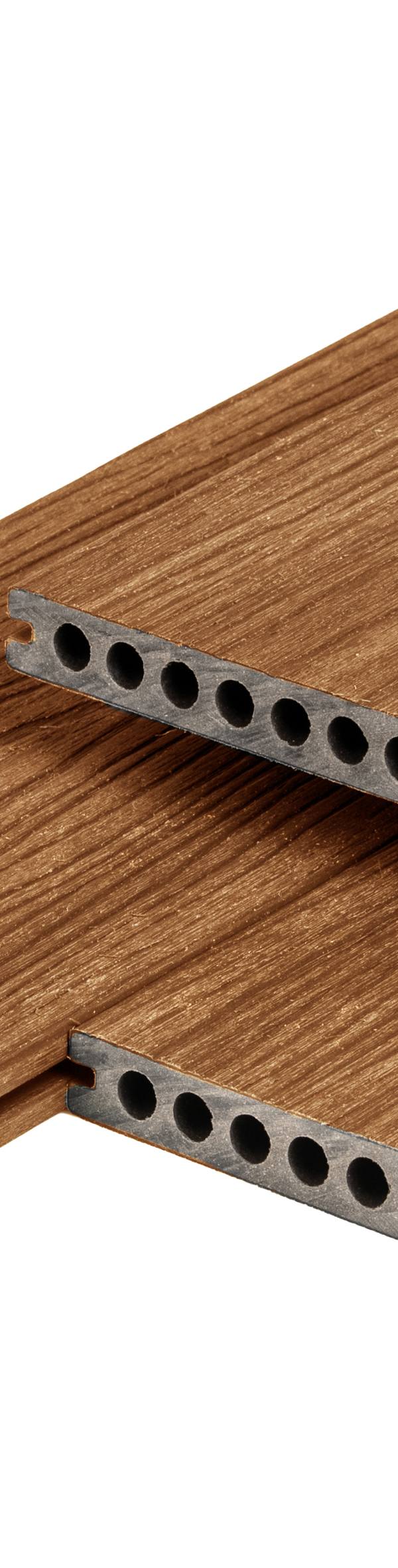 PuraShield composiet vlonderplank 2,3 x 21,0 x 300 cm, teak, semi-massief, fijne houtnerf, clip systeem