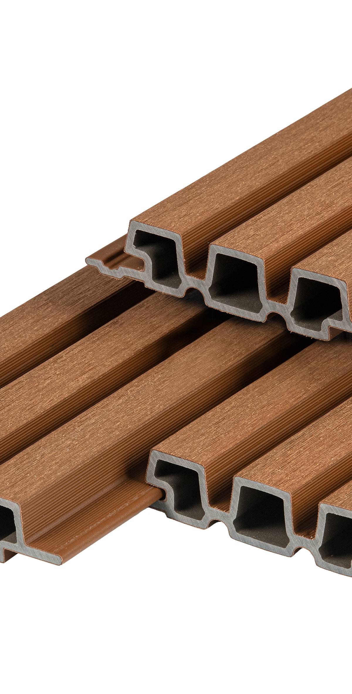 PuraTech 30 composiet triple profiel 3,3 x 17,0 x 290 cm, teak, fijne houtnerf