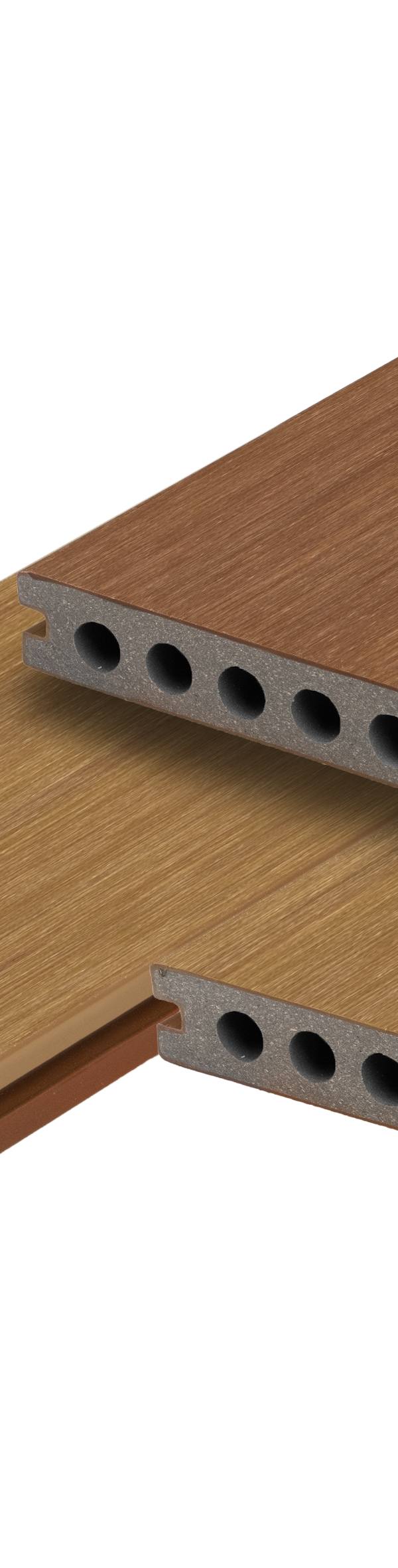 PuraTerra composiet vlonderplank 2,3 x 13,8 x 300 cm, teak, tweekleurig