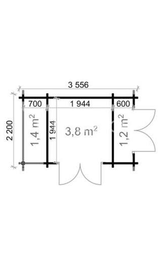 Tuinhuis Putten 3,55x2,2 28mm — afbeelding 3