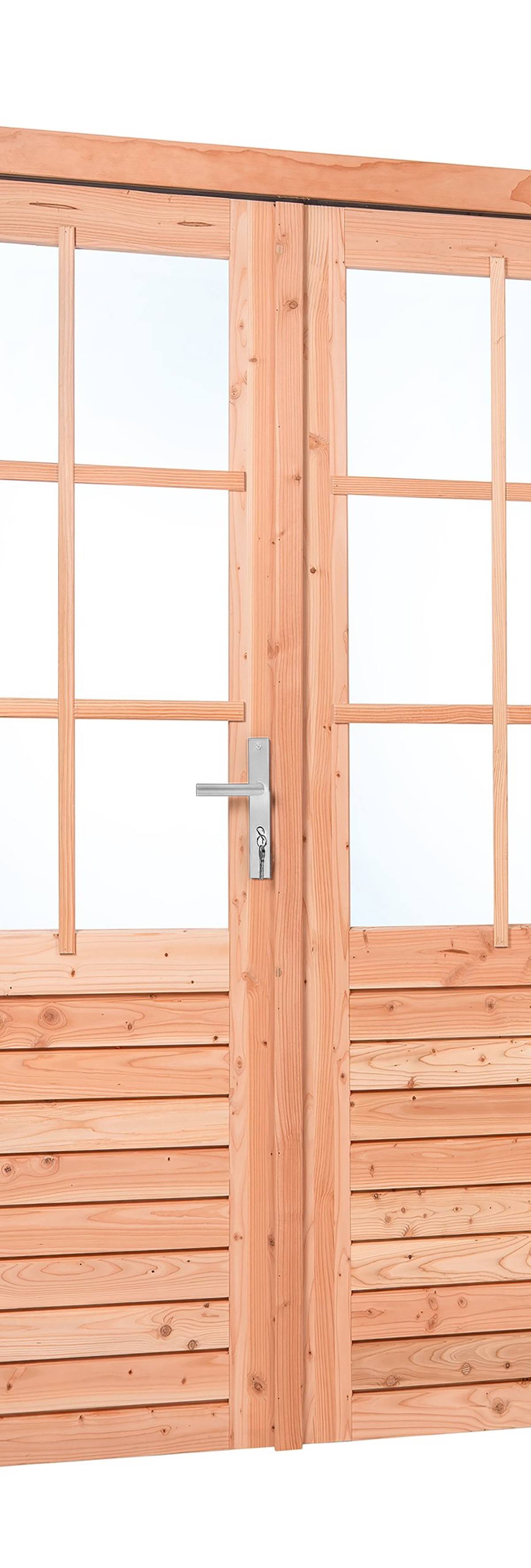 Red Class Wood dubbele glas deur, 6-ruits Dubbele glasdeur B1850 x H2050 mm buitenmaat (rvs beslagset)