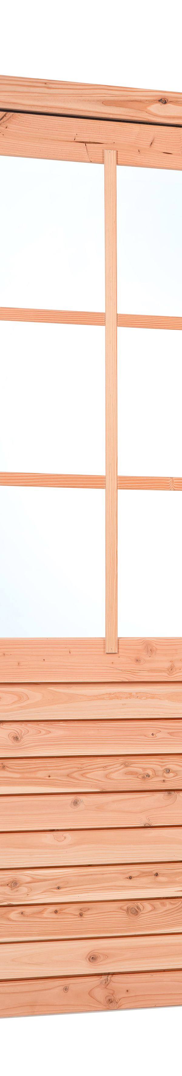 Red Class Wood enkele glas deur, 6-ruits LD Enkele glasdeur B1000 x H2050 mm buitenmaat (rvs beslagset)