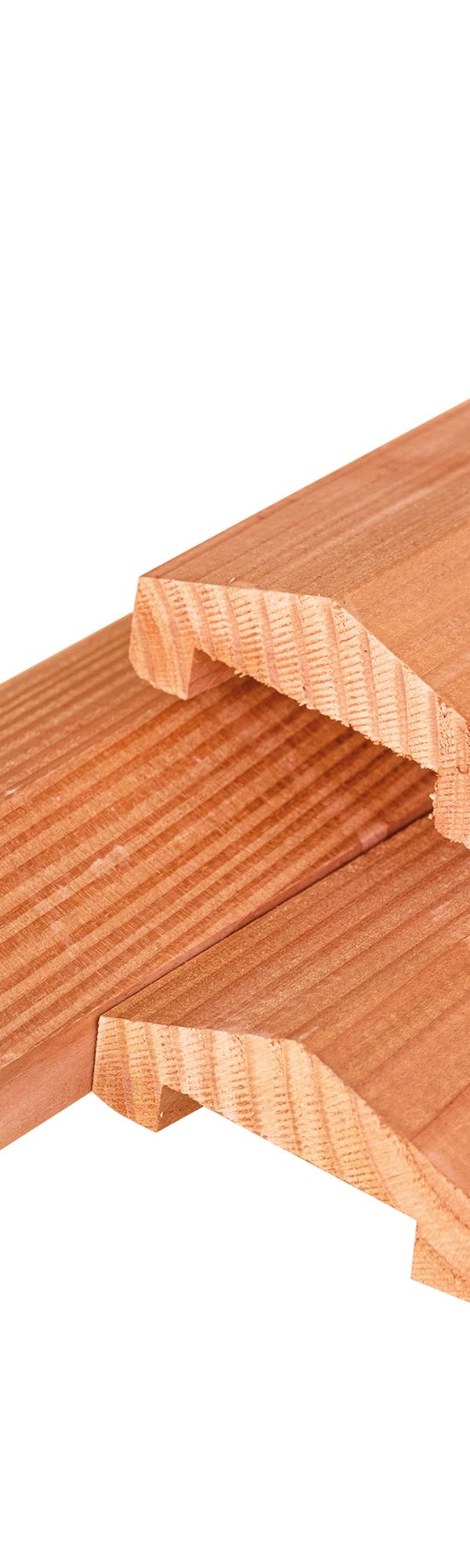 Red Class Wood ME vuren afdekkap 3,5 x 8,5 x 180 cm, gedroogd, geïmpregneerd, geschaafd, piramide