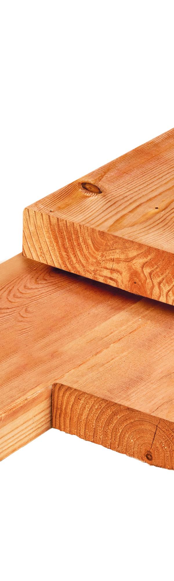 Red Class Wood ME vuren ligger 4,5 x 12,0 x 330 cm, gedroogd, geïmpregneerd, geschaafd, 4 ronde hoeken
