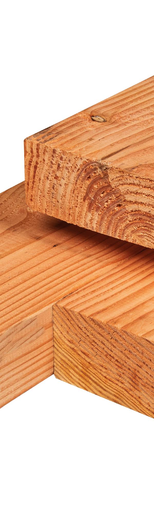 Red Class Wood ME vuren ligger 6,5 x 14,0 x 300 cm, gedroogd, geïmpregneerd, geschaafd, 4 ronde hoeken