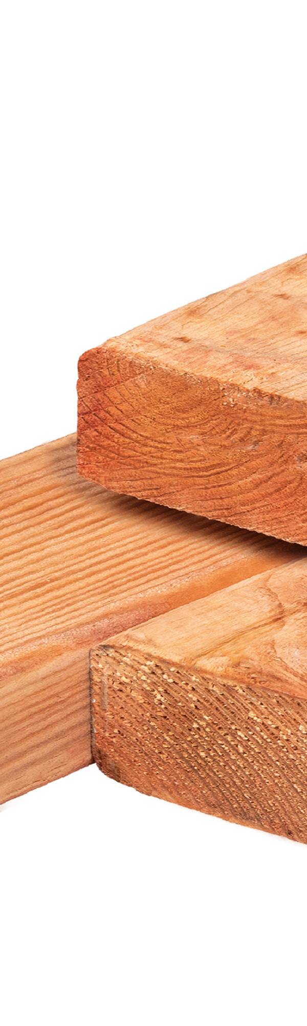 Red Class Wood ME vuren ligger 6,5 x 19,5 x 300 cm, gedroogd, geïmpregneerd, geschaafd, 4 ronde hoeken