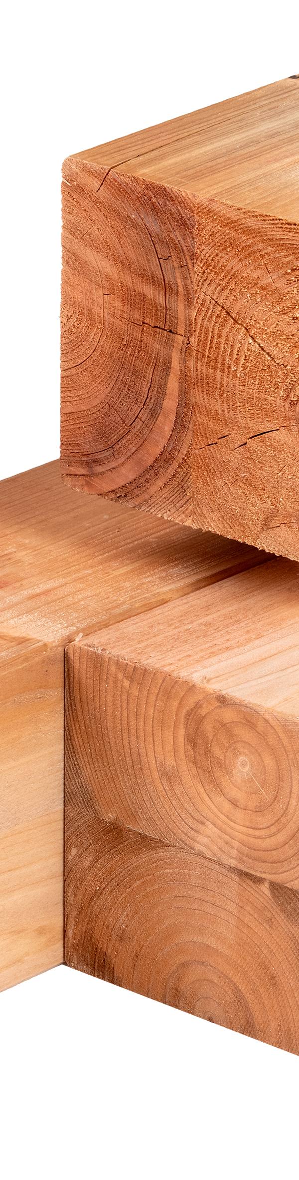 Red Class Wood ME vuren paal 12,0 x 12,0 x 250 cm, gedroogd, geïmpregneerd, geschaafd, 4 ronde hoeken, gelamineerd