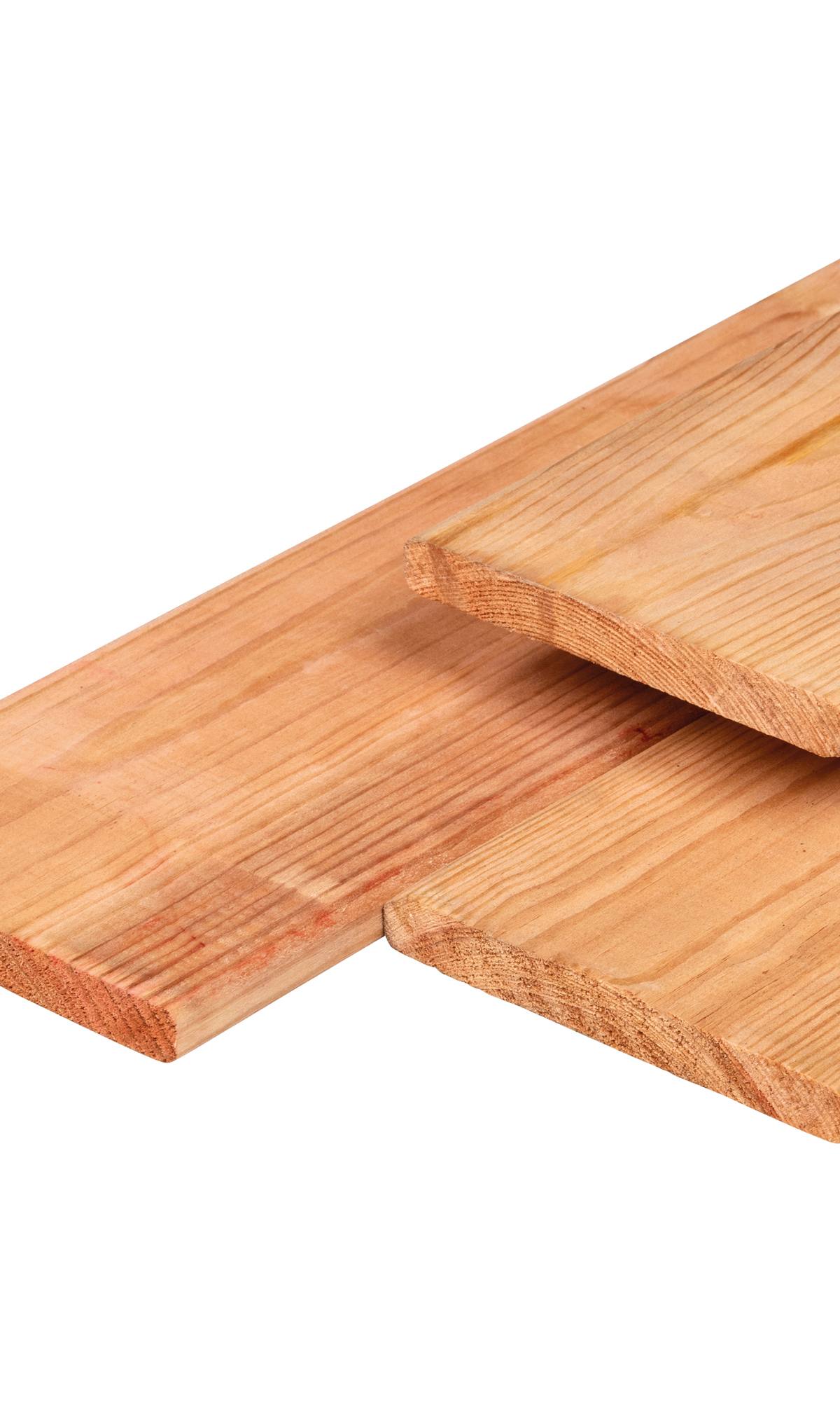 Red Class Wood ME vuren plank 1,6 x 14,0 x 180 cm, gedroogd, geïmpregneerd, geschaafd, 4 ronde hoeken
