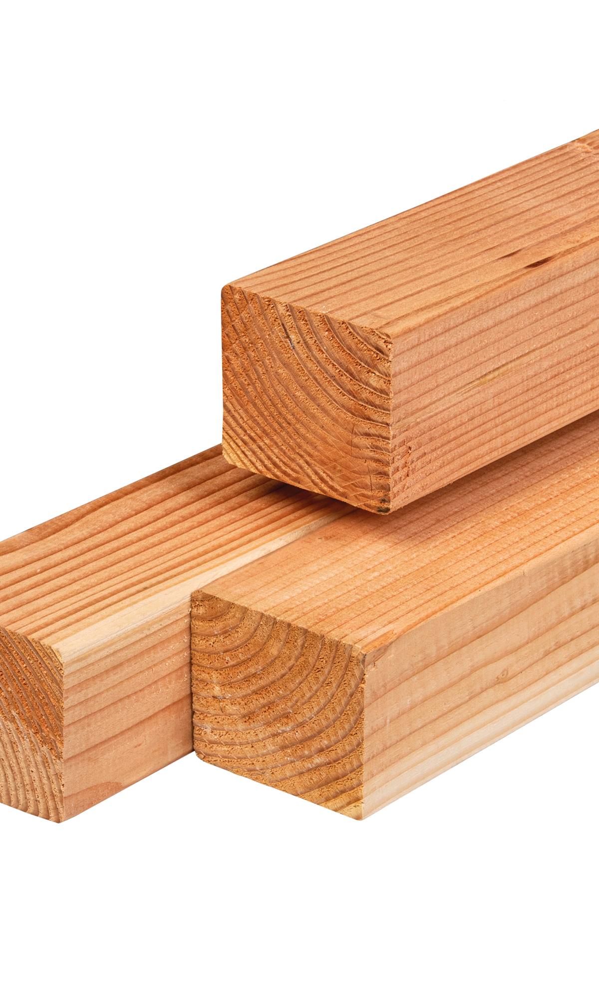 Red Class Wood ME vuren regel 4,5 x 4,5 x 300 cm, gedroogd, geïmpregneerd, geschaafd, 4 ronde hoeken