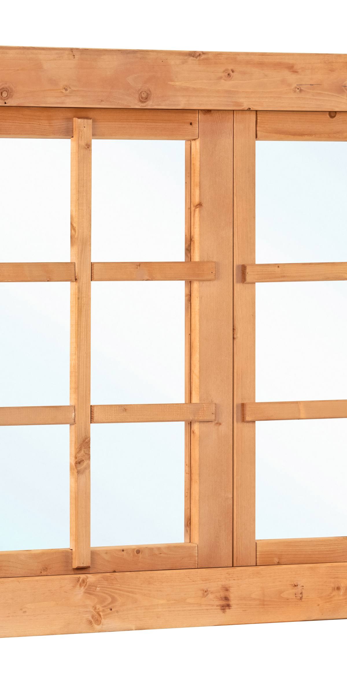 Red Class Wood uitzetraam, 6-ruits, dubbel Uitzetraam B1252 x H900 mm buitenmaat (rvs beslagset)