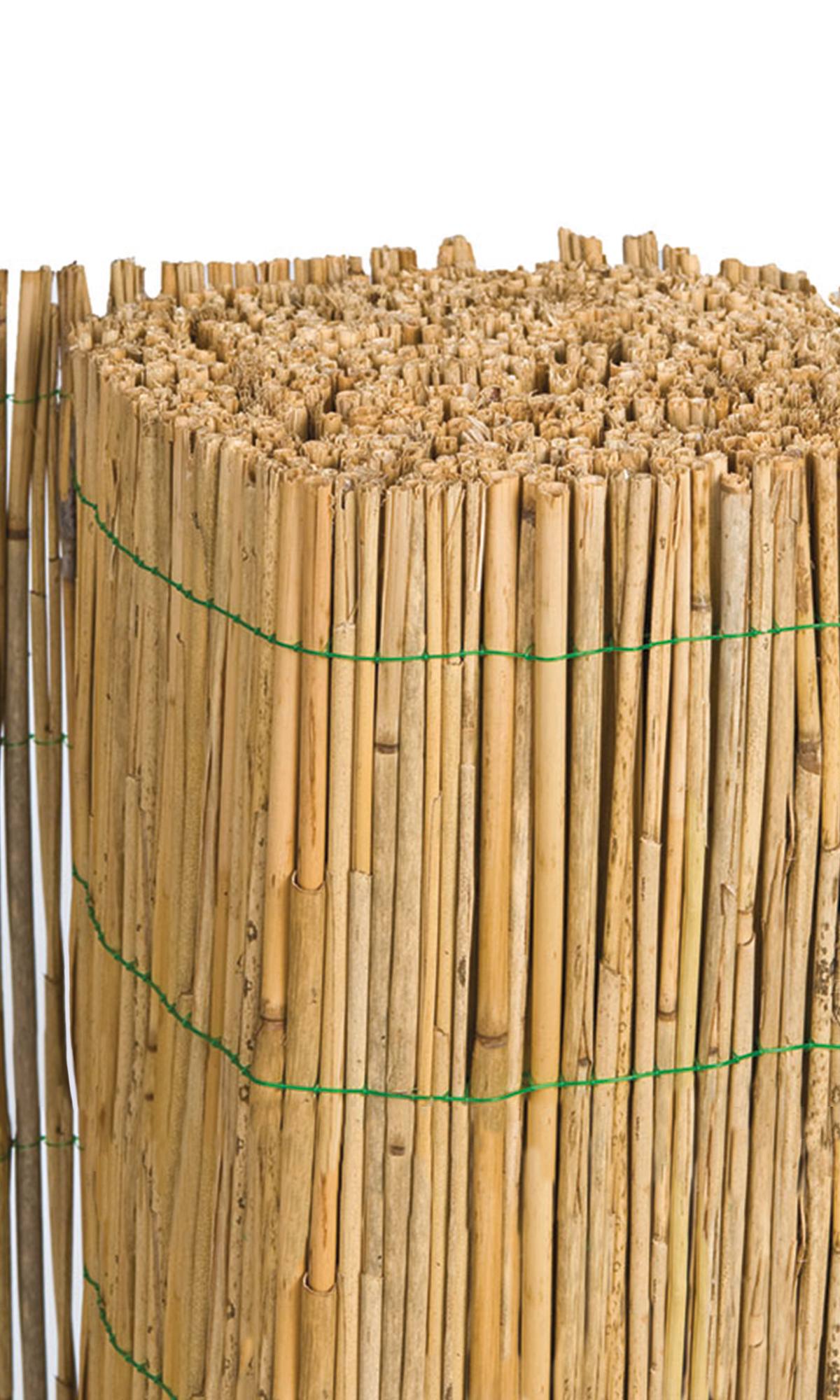 Rieten decoratiematten op rol, enkelvoudig H100 x L600 cm