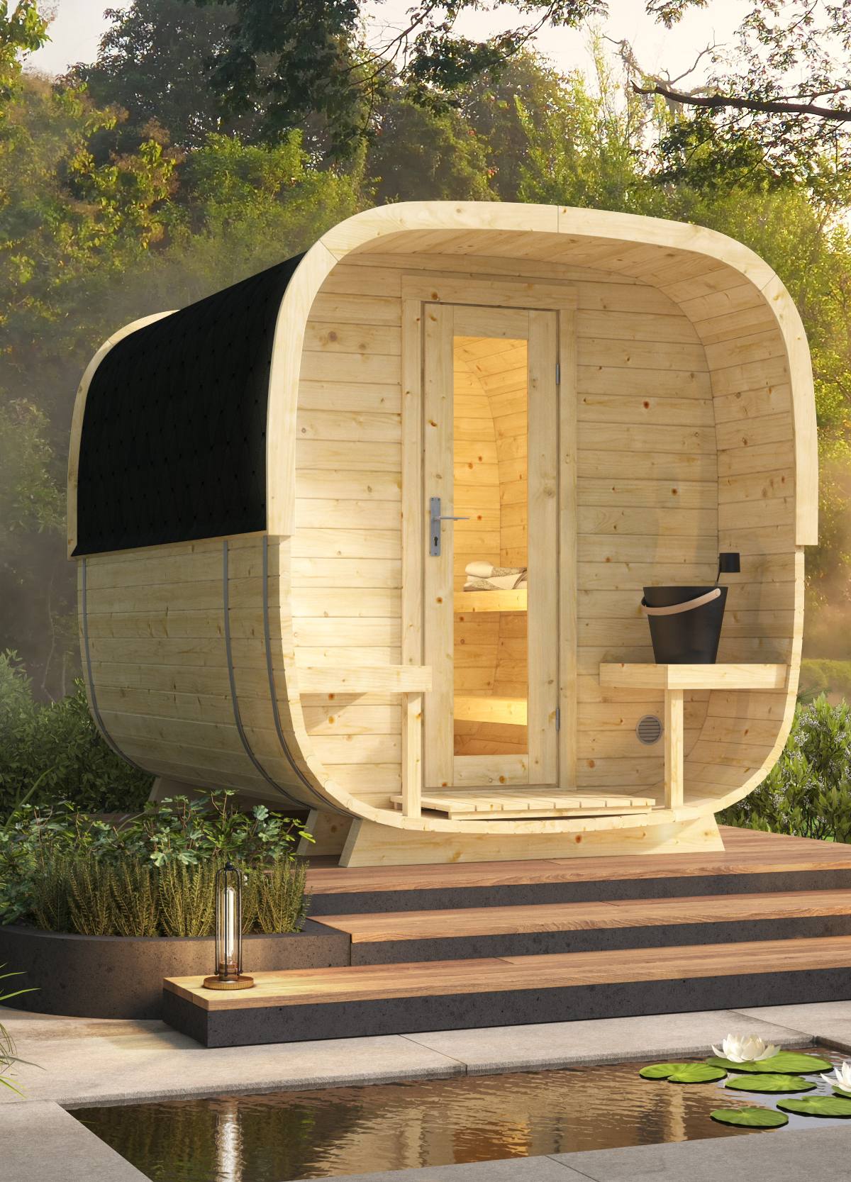 Sauna cube Rovaniemi 280 cm | 38 mm | onbehandeld