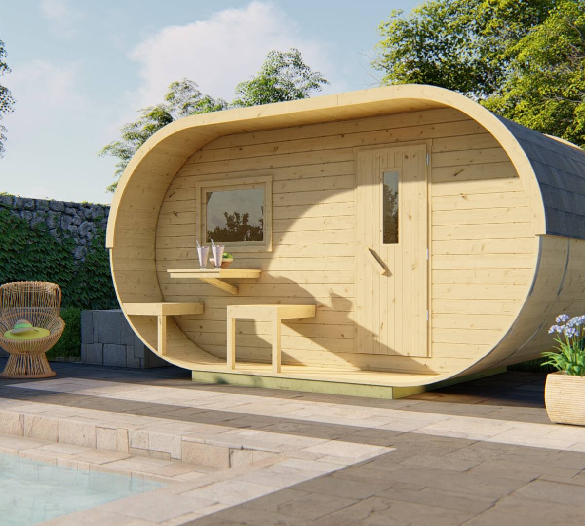 Sauna Oval | 38 mm | onbehandeld