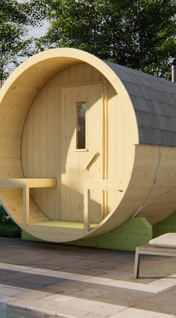 Saunabarrel | Ø205 x 350 cm | 38 mm | onbehandeld vuren