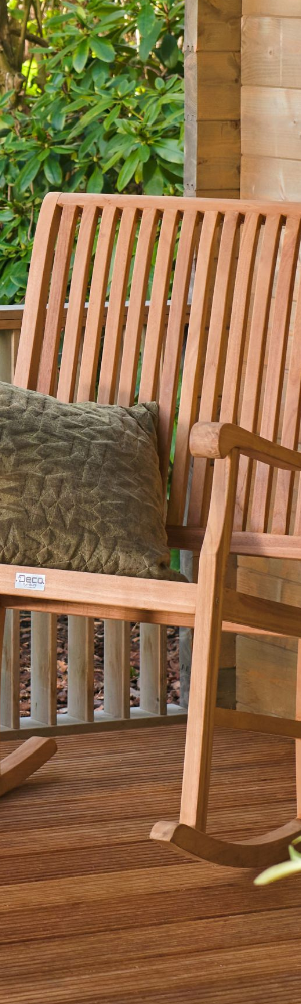 Teak schommelstoel