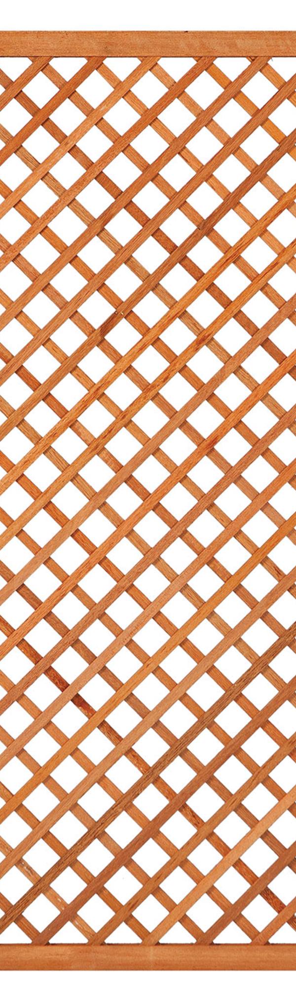 Trellis met lijst, diagonale lamellen hardhout kunstmatig gedroogd H180 x B180 cm