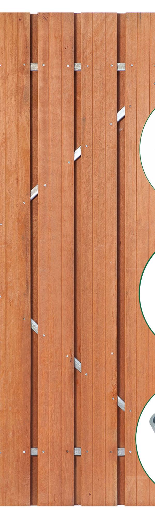 Tuindeur Privacy hardhout 90cm