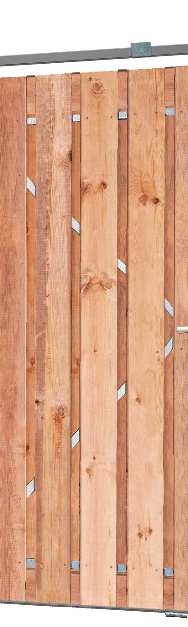 Tuindeur schuifsysteem Red Class Wood H195 x 130 cm