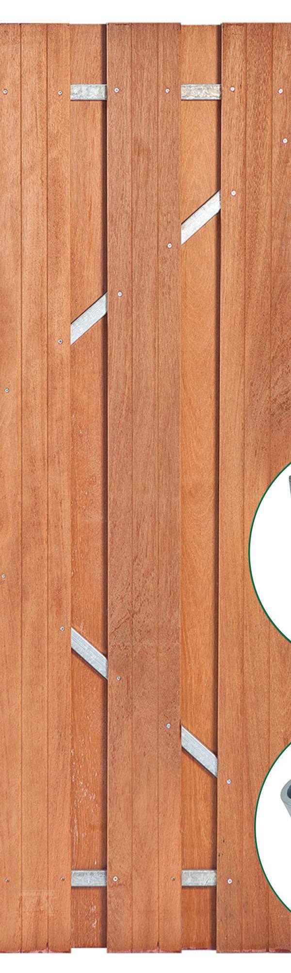 Tuindeur Solide hardhout 180 x 100 cm