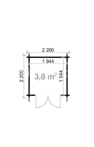 Tuinhuis Brabant 2,2x2,2m 28mm — 4