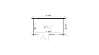 Tuinhuis Deventer 2,5x3,4m 44mm — 3