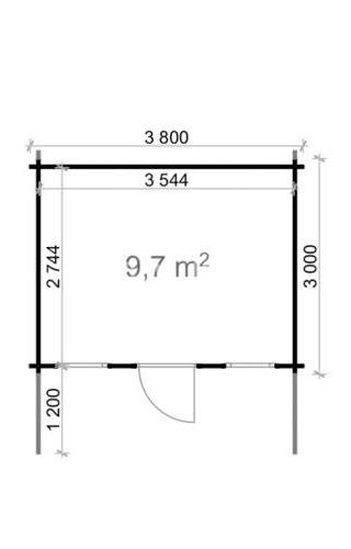 Tuinhuis Uithoorn 3,8x3m 28mm — 3