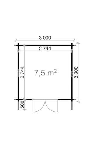 Tuinhuis Zeist 3x3m 28mm — afbeelding 5