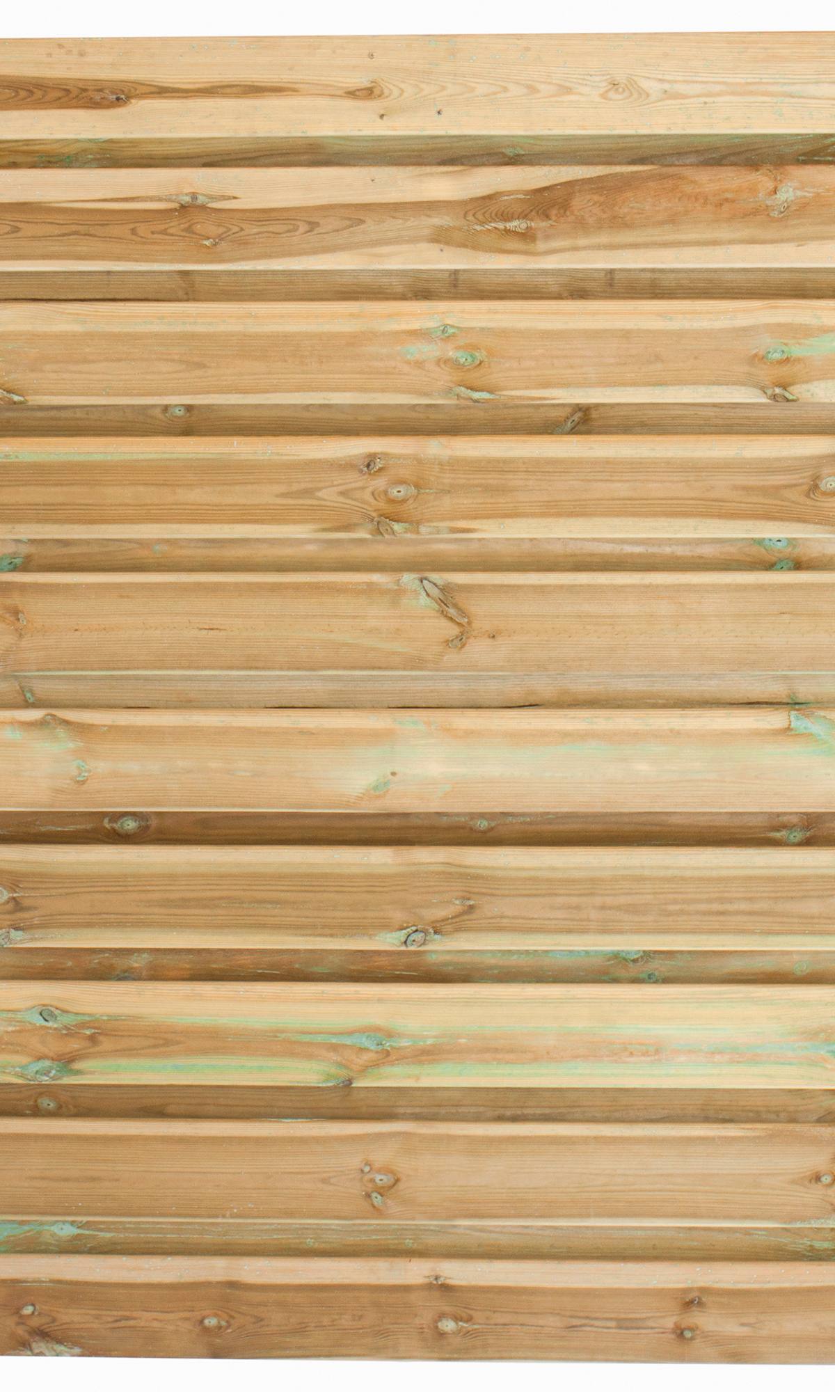 Tuinscherm Breda, groen geïmpregneerd grenen, RVS-geschroefd, horizontaal, 21-planks (19+2) 180 x 180 cm