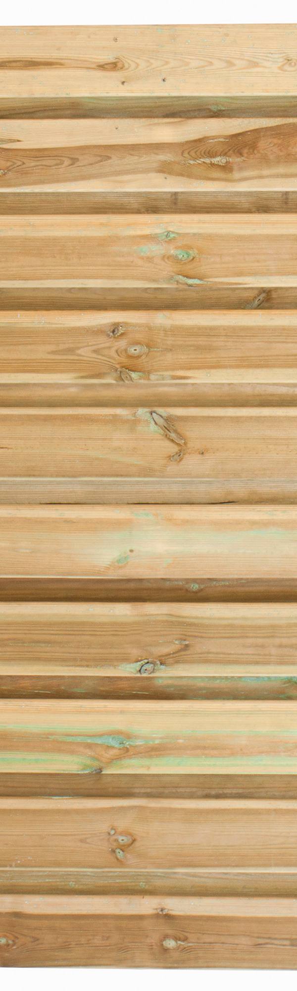 Tuinscherm Breda, groen geïmpregneerd grenen, RVS-geschroefd, horizontaal, 21-planks (19+2) 180 x 180 cm