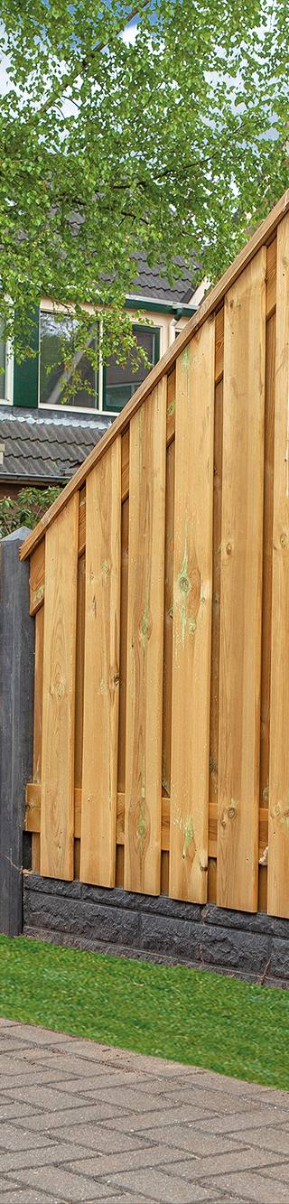 Tuinscherm Enschede, groen geïmpregneerd grenen, RVS-geschroefd, 21-planks (19+2) 180 x 180 cm — afbeelding 2