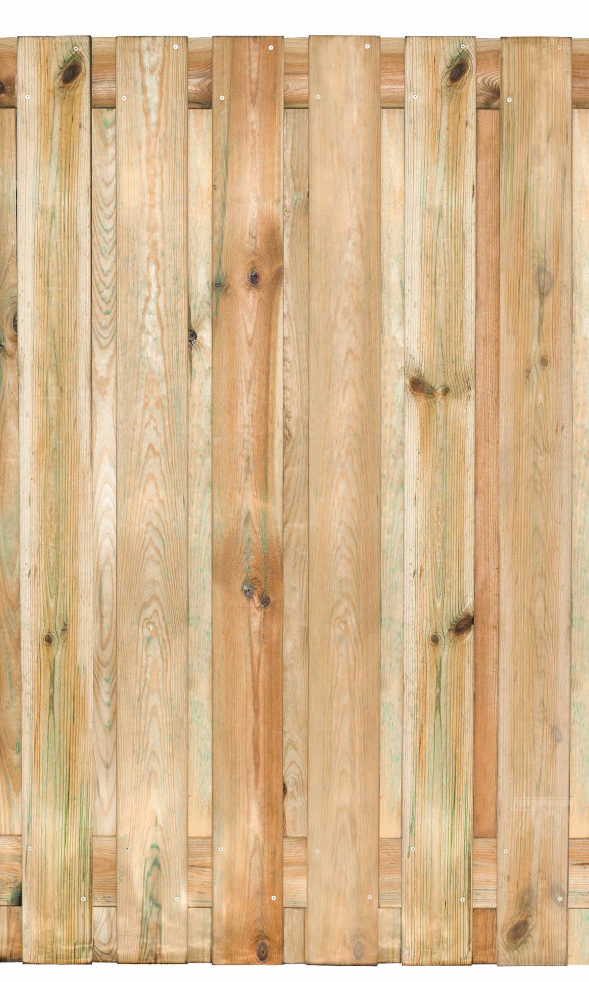Tuinscherm Enschede, groen geïmpregneerd grenen, RVS-geschroefd, 21-planks (19+2) 180 x 180 cm