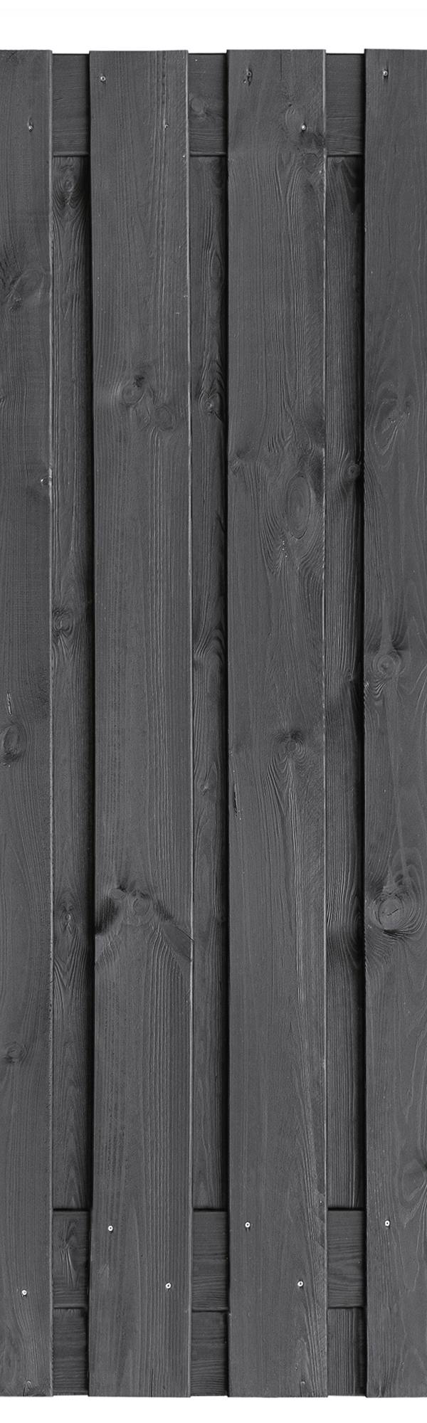 Tuinscherm Hengelo, zwart geïmpregneerd grenen, RVS-geschroefd, 21-planks (19+2) 180 x 180 cm