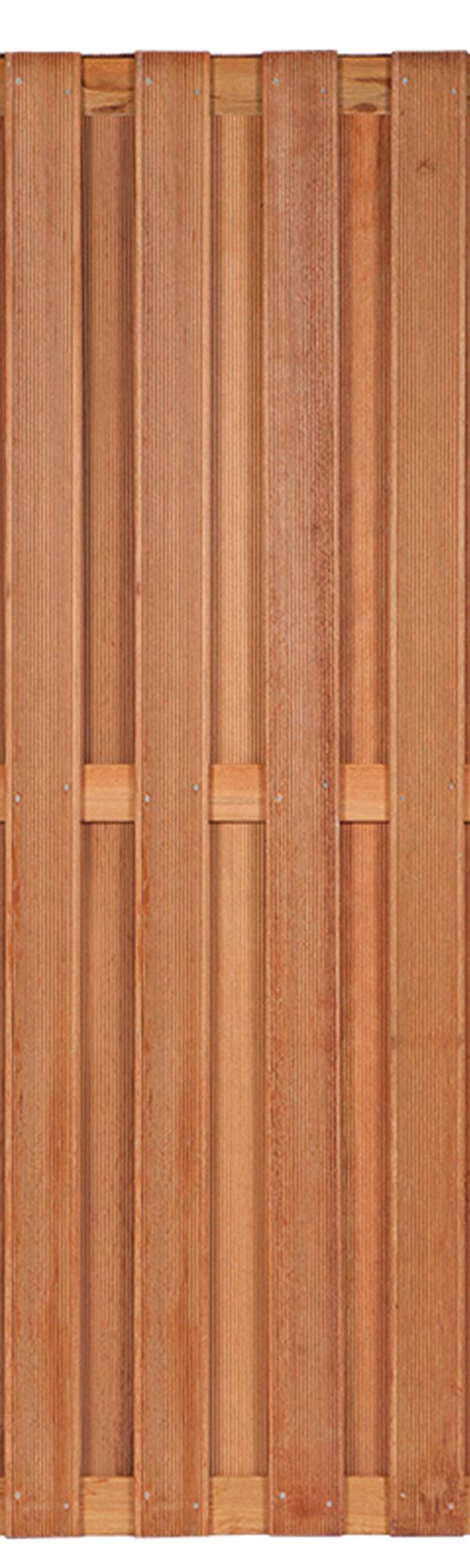 Tuinscherm Leeuwarden, keruing hardhout, RVS-geschroefd, 26-planks (23+3) 180 x 180 cm