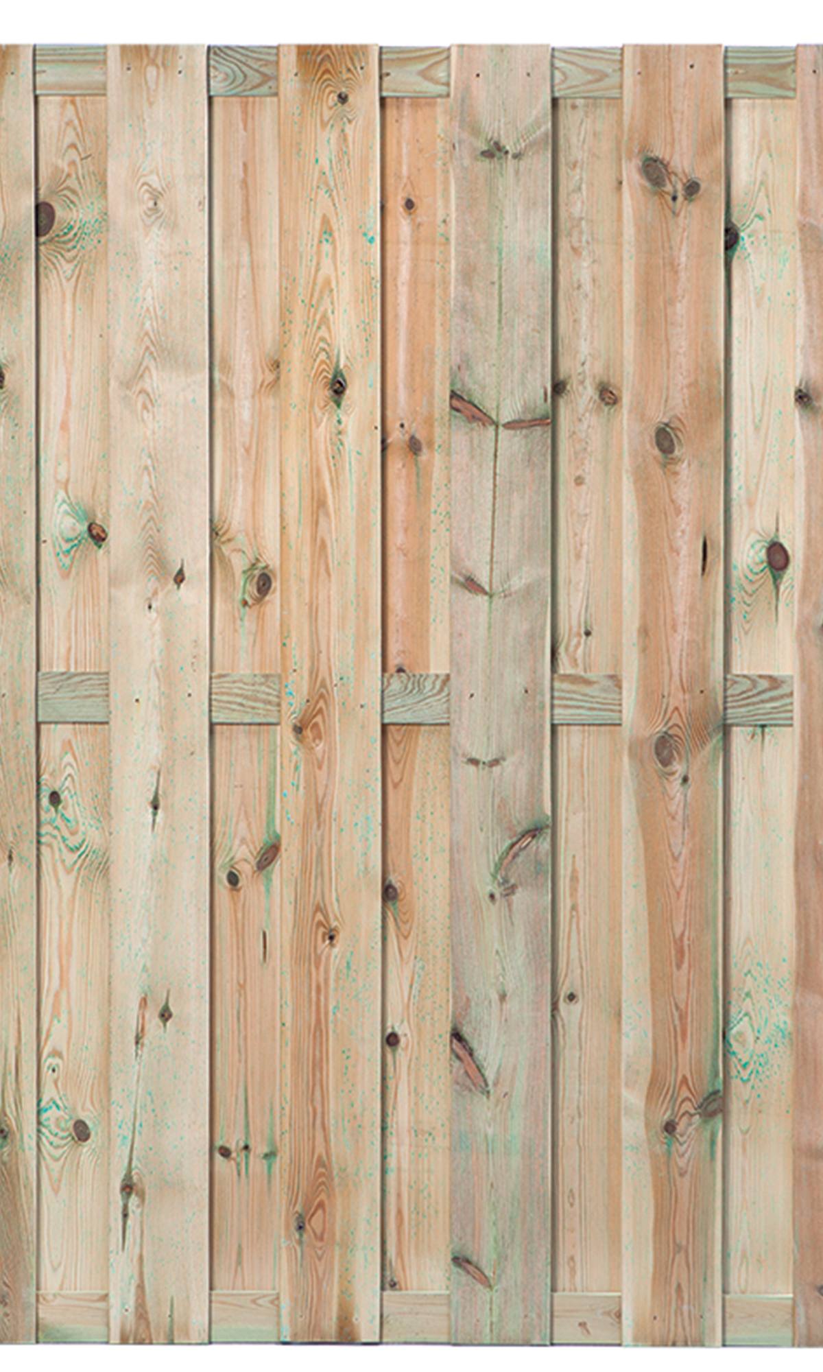 Tuinscherm Maastricht, groen geïmpregneerd grenen, geschroefd, 18-planks (15+3) 180 x 180 cm