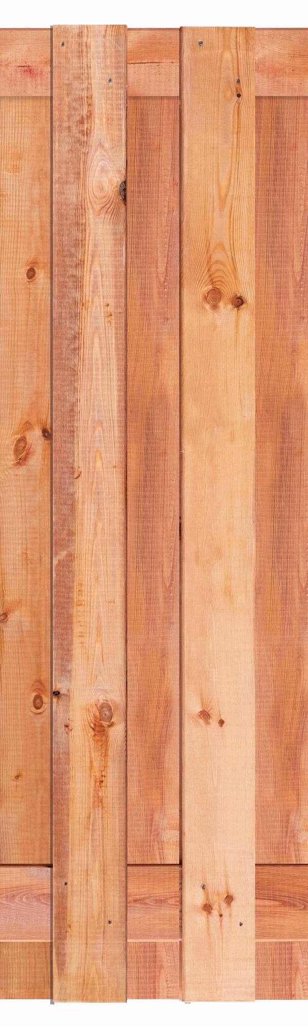 Tuinscherm Marrakesh, Red Class Wood geïmpregneerd ME vuren, RVS-geschroefd, 17-planks (15+2) 180 x 180 cm